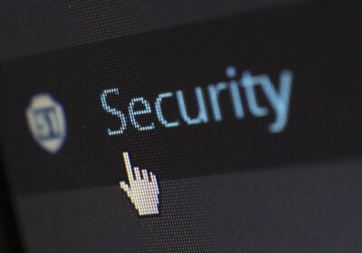 Mouse cursor points to the word Security